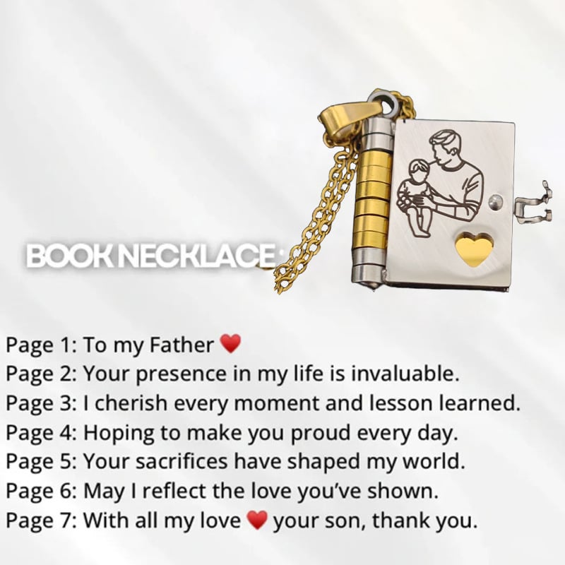 💌My Book Necklace for Daughter,Son or Lover🎁Birthday Day Gift Graduation Jewelry of Love