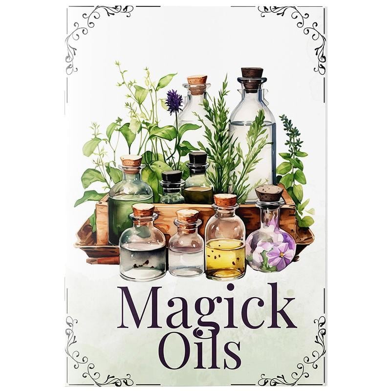 ✨ Magick Oils Quick Reference Book | 54 Attributes, Relationships & Uses | Kitchen Witch Spells & Herb Magic Guide