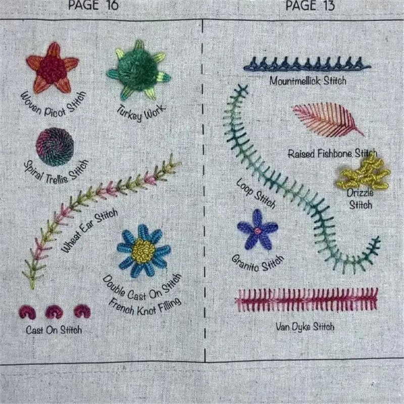 🔥LAST DAY SALE 60% OFF 🌈Beginner-Friendly💕 Embroidery Stitch Book