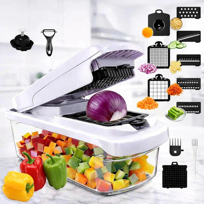 Professional Vegetable Chopper, 15-in-1 Multifunctional Food Chopper