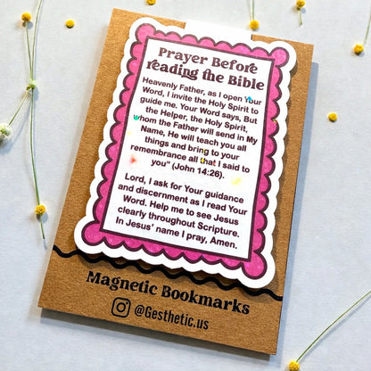 ✝️Prayer Before Reading the Bible Magnetic Bookmark🙏Invite the Holy Spirit Into Your Scripture Reading📖