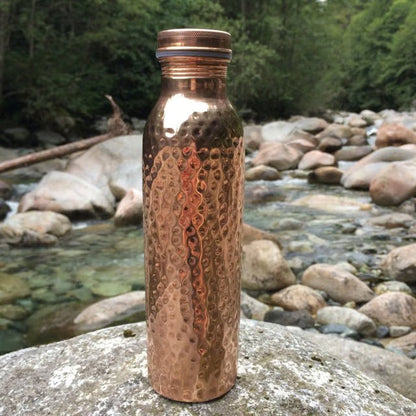 🔥99.9% Copper✨ Handmade Polished Pure Copper Ayurvedic Water Bottle (Free Cup Brush)