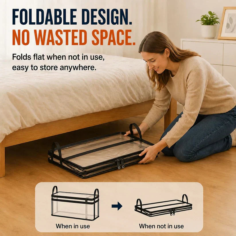 🔥Last Day 50% OFF📦Portable Large Heavy-Duty Thick Plastic Clear Storage Box with Hinged Lid | Home, Travel & Camping