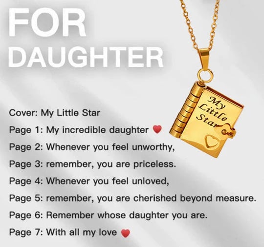 💌My Book Necklace for Daughter,Son or Lover🎁Birthday Day Gift Graduation Jewelry of Love