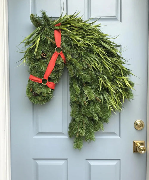 🐴Horse Head Wreath – Rustic Farmhouse Equestrian Door Decor✨