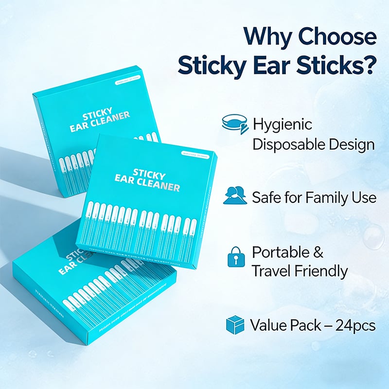 🔥Last Day 70% OFF💦  Sticky Ear Cleaning Sticks - Gentle, Visible Ear Care 👂