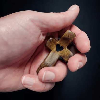 ✝️ Handcrafted Wooden Cross My Heart — 100% Handmade & Faithful Symbol