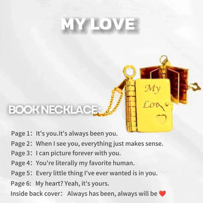 💌My Book Necklace for Daughter,Son or Lover🎁Birthday Day Gift Graduation Jewelry of Love