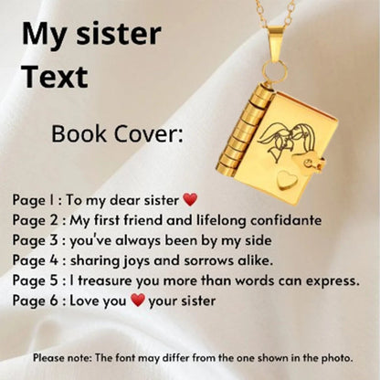 💌My Book Necklace for Daughter,Son or Lover🎁Birthday Day Gift Graduation Jewelry of Love