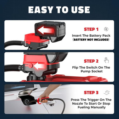 Cordless Fuel Transfer Pump Compatible with DeWalt 20V & Milwaukee 18V Batteries
