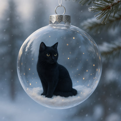 Cute Cat Christmas Glass Ornaments Collection