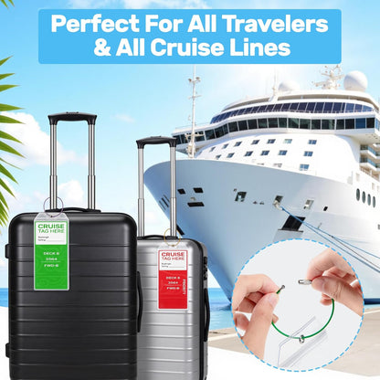 Cruise Essentials 2026- Cruise Must Haves Kit with Non-Surge Protector Power Strip, Lanyard with ID Holder, Magnetic Hooks, Luggage Tag Set, Towel Bands, Waterproof Phone Holder