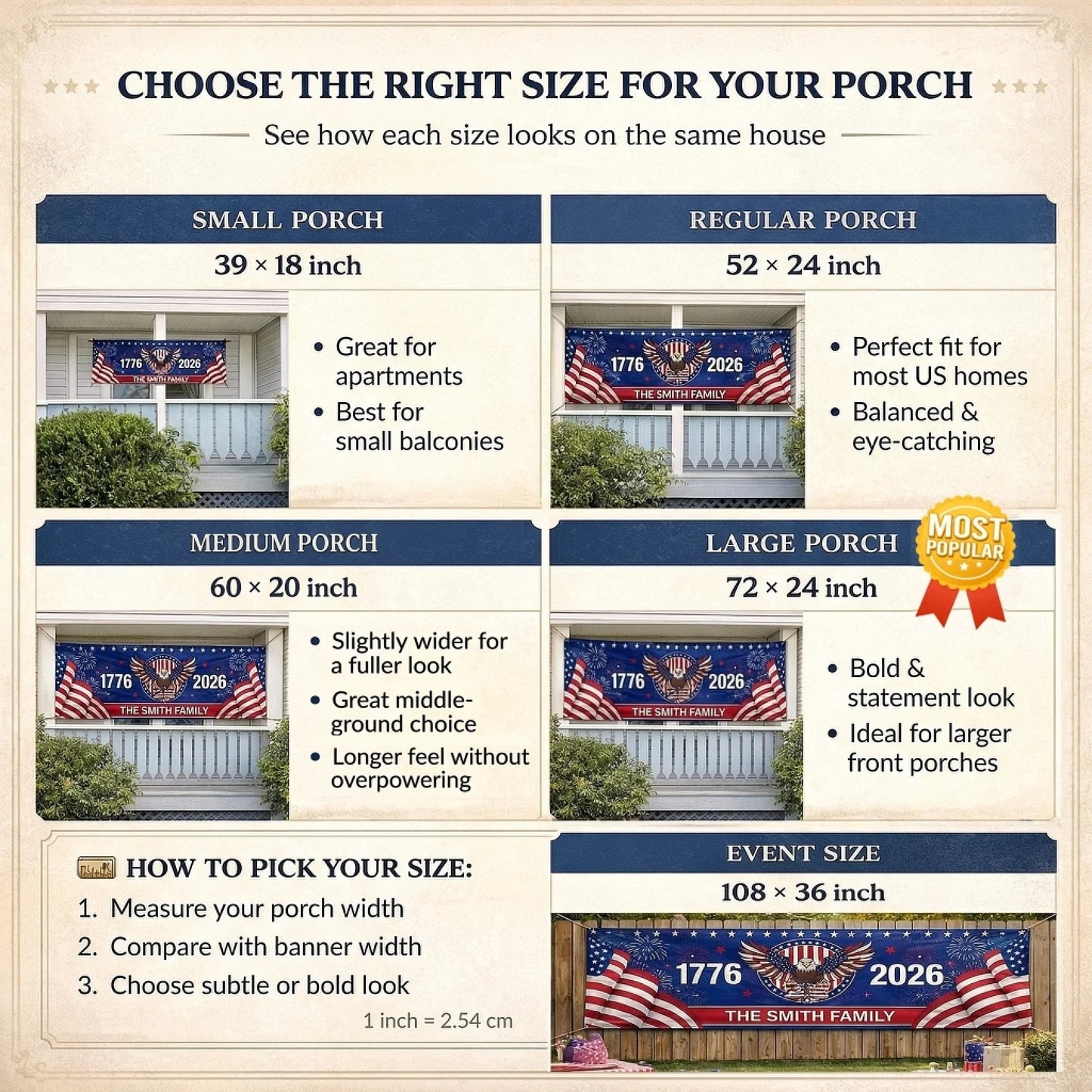 Custom Polyester Outdoor Banner - Personalized America 250th Anniversary Gifts For Mom, Dad, Brother, Sister, Kids - Strong As One