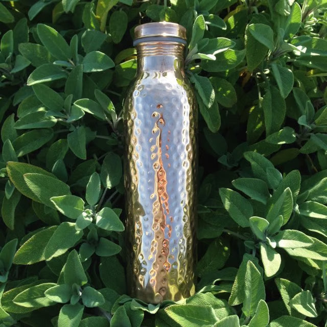 🔥99.9% Copper✨ Handmade Polished Pure Copper Ayurvedic Water Bottle (Free Cup Brush)