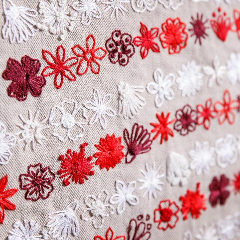 🔥Last Day 49% OFF - 🎨🧵Red, White & Bloom Embroidery Kit✨