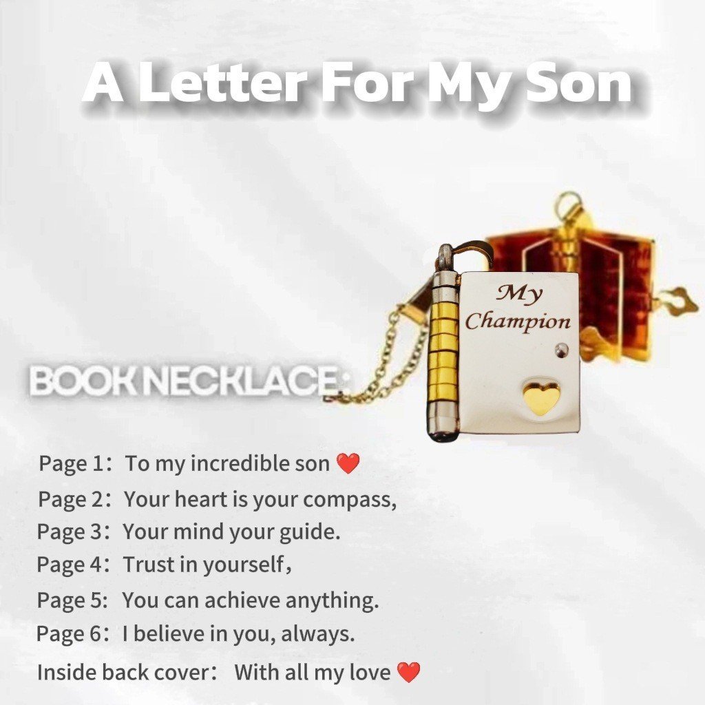 💌My Book Necklace for Daughter,Son or Lover🎁Birthday Day Gift Graduation Jewelry of Love