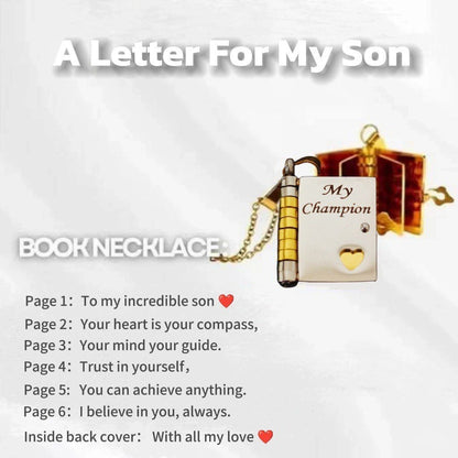 💌My Book Necklace for Daughter,Son or Lover🎁Birthday Day Gift Graduation Jewelry of Love