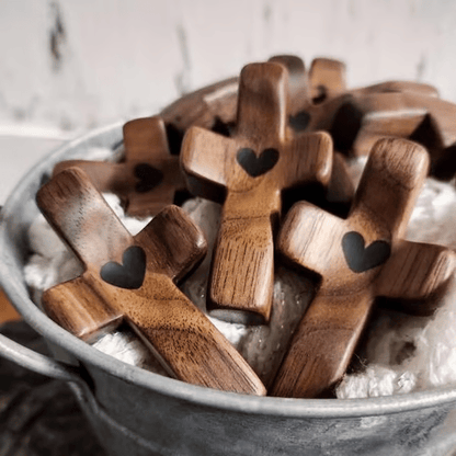 ✝️ Handcrafted Wooden Cross My Heart — 100% Handmade & Faithful Symbol