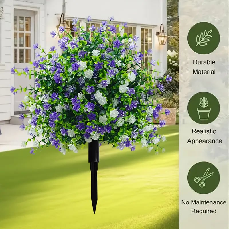 Artificial potted trees with ground stakes