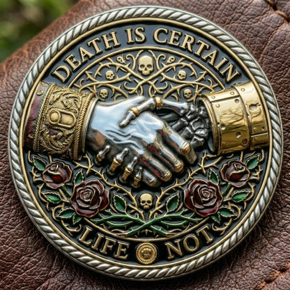 🌹💀Memento Mori Reflection 💎3D Carving Collector-Grade Coin