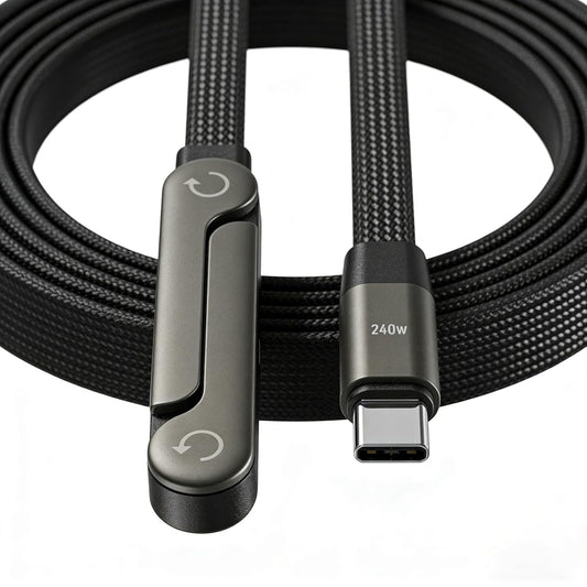 🔌240W Flat USB-C Cable with Stand 📌Compatible with multiple phone models.