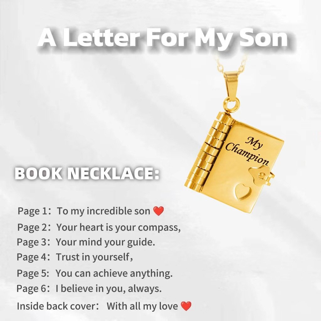 💌My Book Necklace for Daughter,Son or Lover🎁Birthday Day Gift Graduation Jewelry of Love