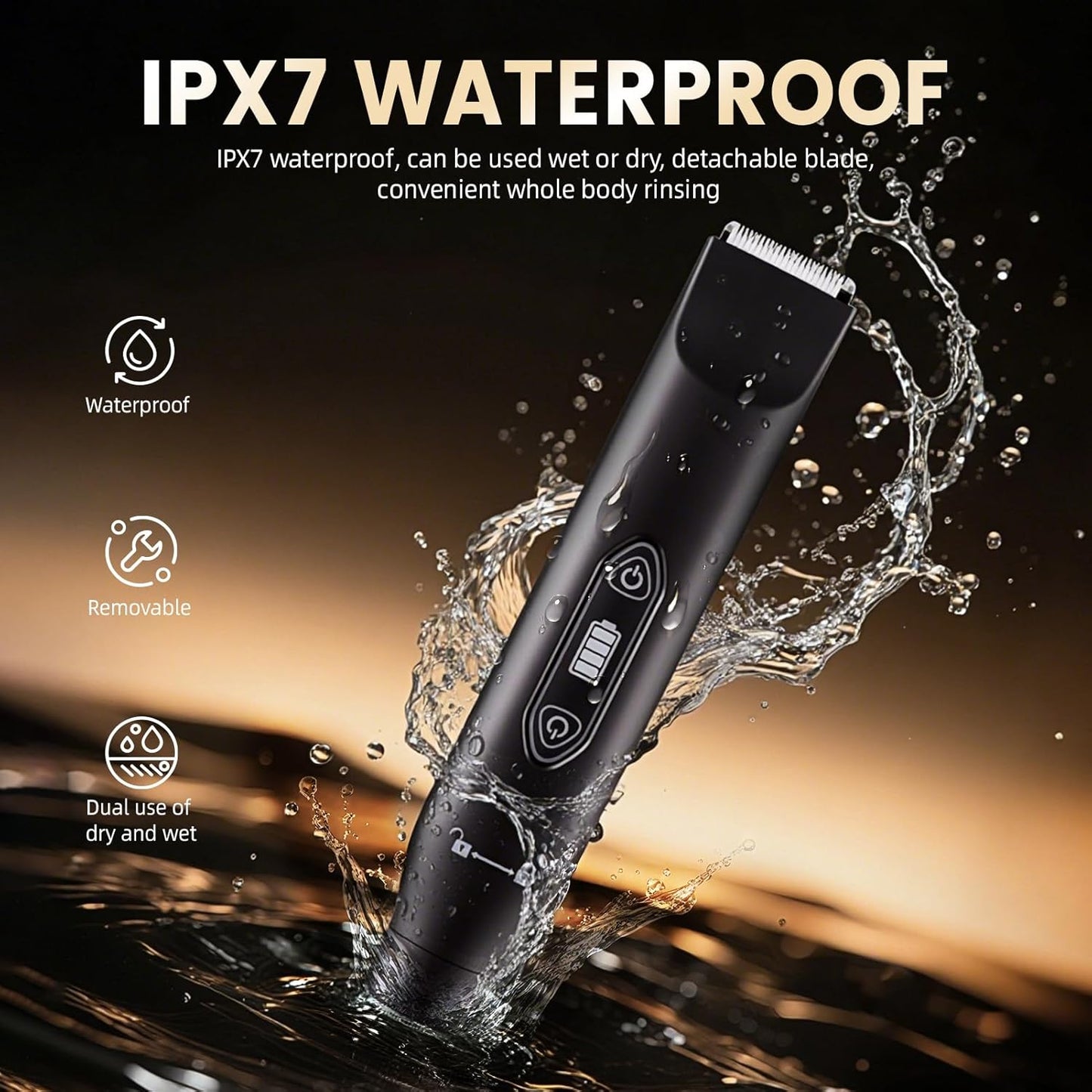 Electric Groin Hair Trimmer ,Nose Hair Trimmer, Dual Heads Waterproof Ball Pubic Shaver for Male and Female,Replaceable Ceramic Blade Heads, Wet/Dry Body Razor,Husband Gift