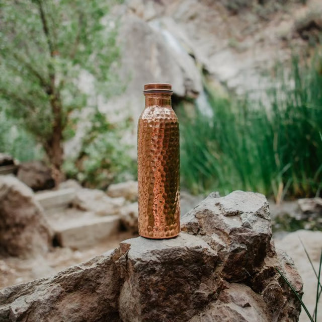 🔥99.9% Copper✨ Handmade Polished Pure Copper Ayurvedic Water Bottle (Free Cup Brush)