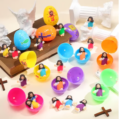 ✝️Christian Easter Surprise Eggs: Pre‑Filled Eggs with Mini Jesus Figures – Share Hope & Faith This Spring🌸