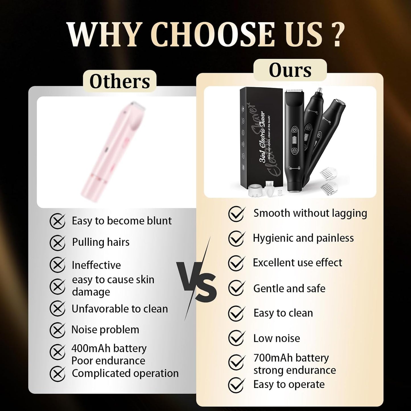 Electric Groin Hair Trimmer ,Nose Hair Trimmer, Dual Heads Waterproof Ball Pubic Shaver for Male and Female,Replaceable Ceramic Blade Heads, Wet/Dry Body Razor,Husband Gift