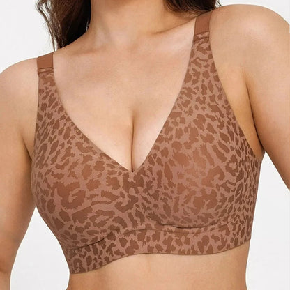 🏆🔥Super Firming Leopard Print Jelly  Bra | Women Wirefree Bras 👍No More Sagging Breasts
