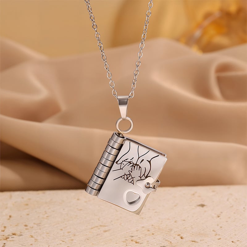 💌My Book Necklace for Daughter,Son or Lover🎁Birthday Day Gift Graduation Jewelry of Love