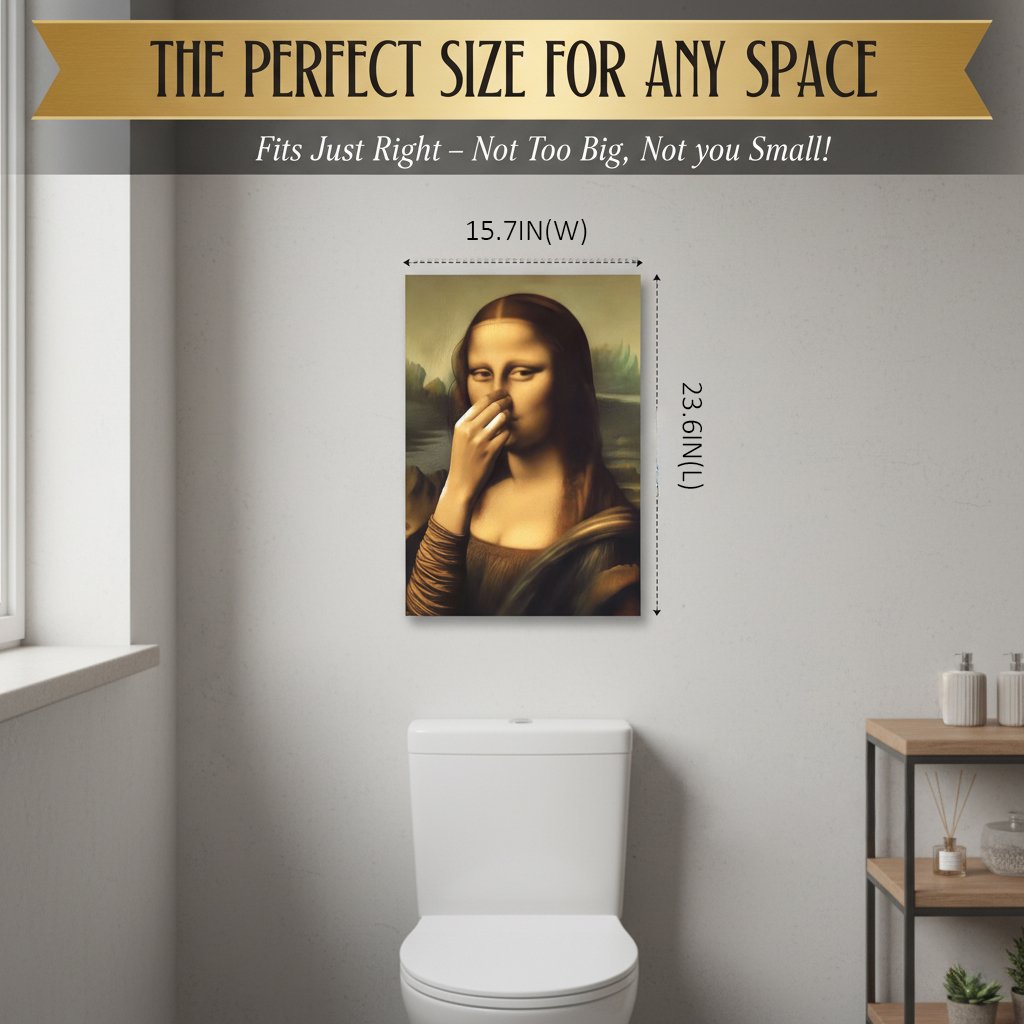 🏆Black Friday 60% OFF-Mona Lisa Holding Nose Bathroom Canvas Art