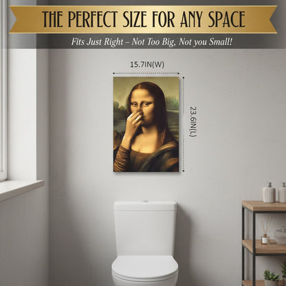 🏆Black Friday 60% OFF-Mona Lisa Holding Nose Bathroom Canvas Art
