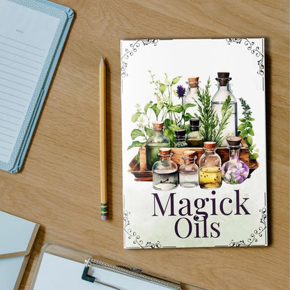 ✨ Magick Oils Quick Reference Book | 54 Attributes, Relationships & Uses | Kitchen Witch Spells & Herb Magic Guide