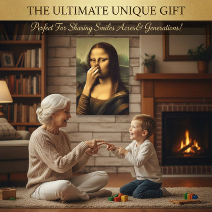 🏆Black Friday 60% OFF-Mona Lisa Holding Nose Bathroom Canvas Art