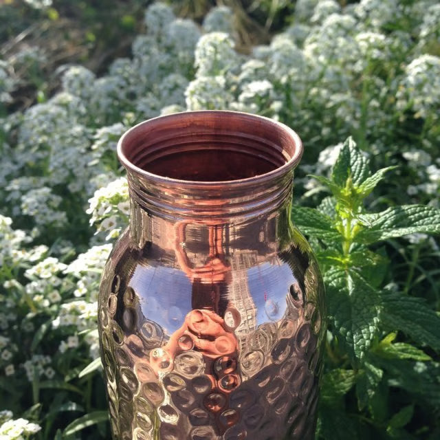 🔥99.9% Copper✨ Handmade Polished Pure Copper Ayurvedic Water Bottle (Free Cup Brush)