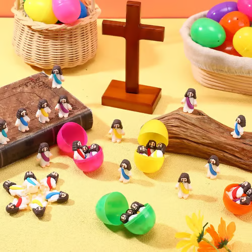 ✝️Christian Easter Surprise Eggs: Pre‑Filled Eggs with Mini Jesus Figures – Share Hope & Faith This Spring🌸
