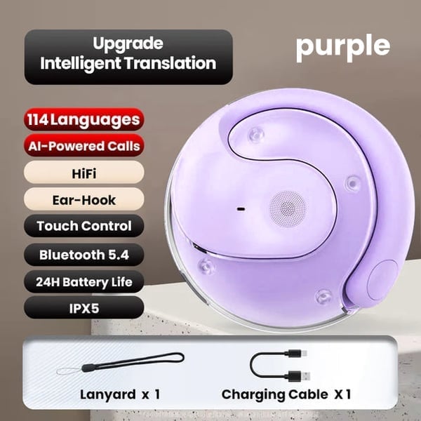 🏆 #1 Best Seller – AI-Powered Wireless Bluetooth 5.4 Earphones | Ultra-Clear Translation & Perfect iOS & Android Fit! 🎧🤖✨