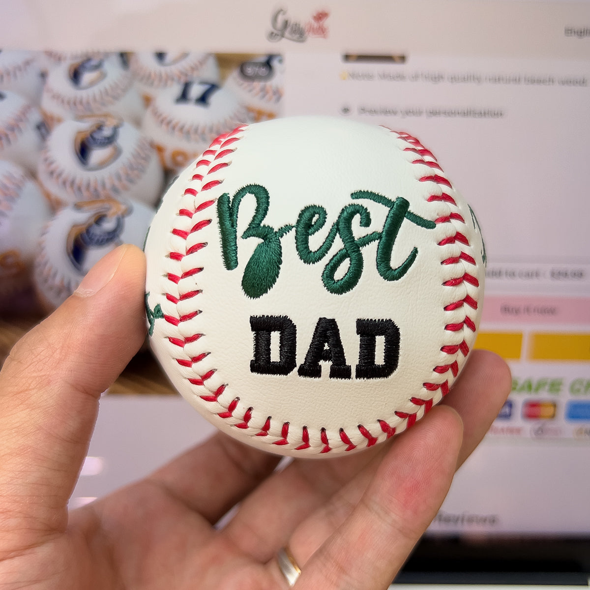 Custom Embroidered Baseball & Softball, Father's Day Gift, Mother's Day Gift