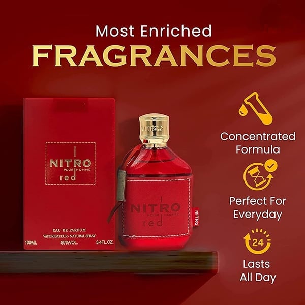 🎁Last Day Promotion 49% OFF-Dumont Nitro Red For Men 3.4 Oz Eau De Parfum Spray