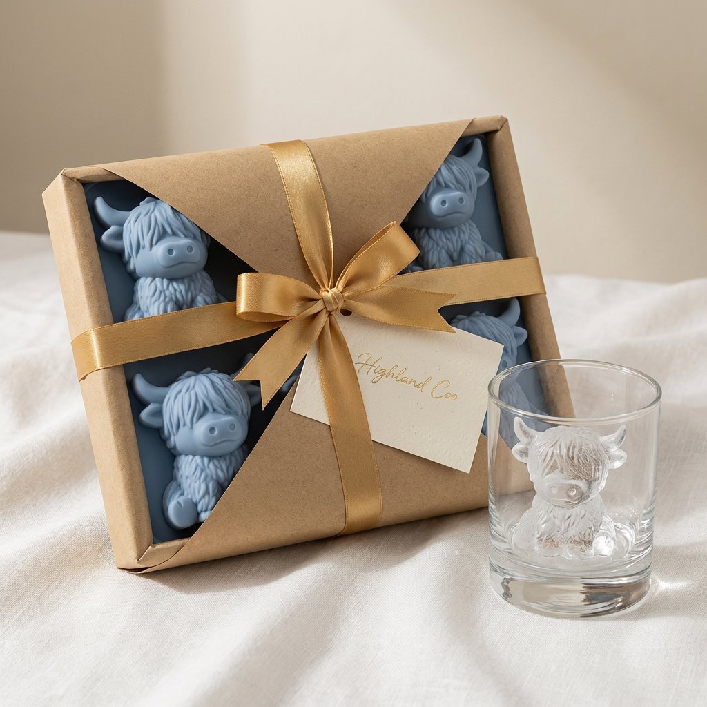 🐮 Mini Highland Cow Ice Cube & Dessert Mold 🧊🍪 Cute 3D Ice for Drinks, Parties & Gifts💕