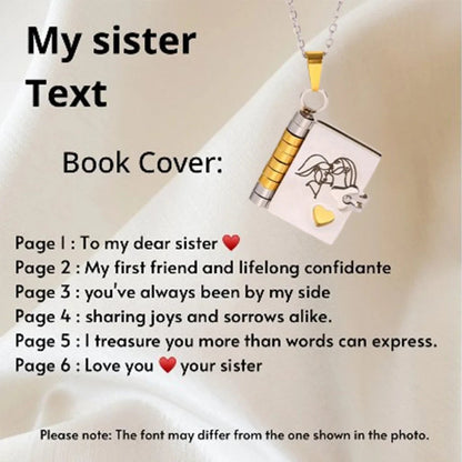 💌My Book Necklace for Daughter,Son or Lover🎁Birthday Day Gift Graduation Jewelry of Love