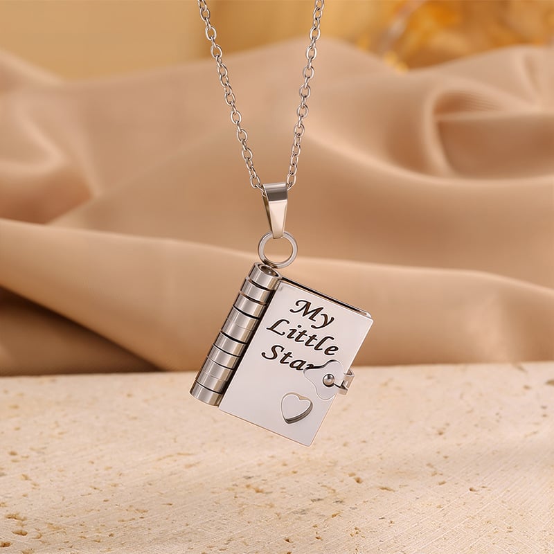 💌My Book Necklace for Daughter,Son or Lover🎁Birthday Day Gift Graduation Jewelry of Love