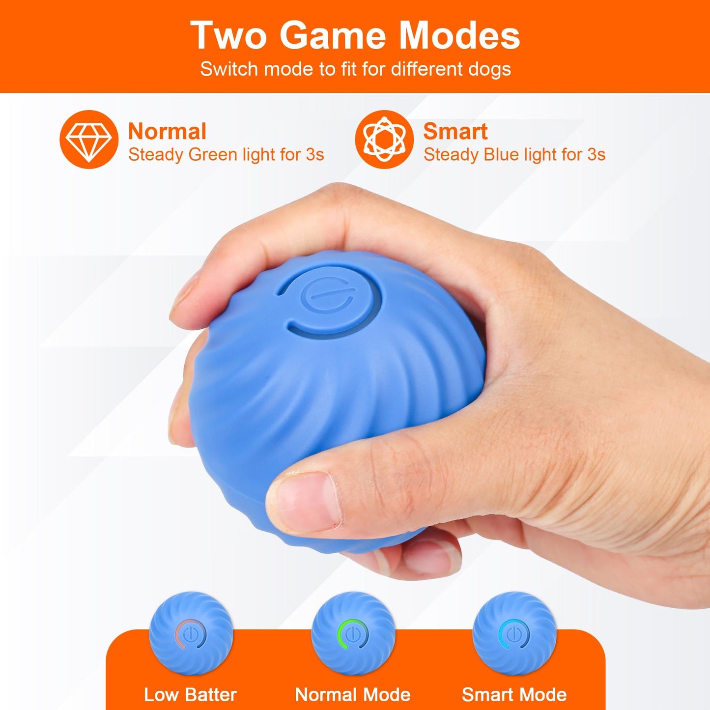 2pcs Smart Interactive Dog Toy Ball, Active Rolling Wicked Ball with Automatic Bouncing and Rotating for All Dogs