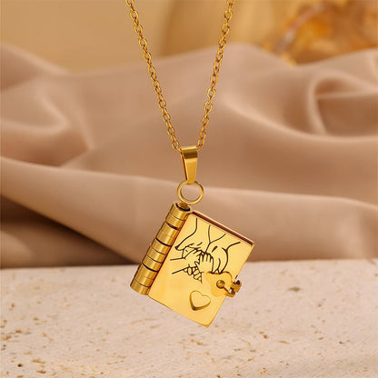 💌My Book Necklace for Daughter,Son or Lover🎁Birthday Day Gift Graduation Jewelry of Love