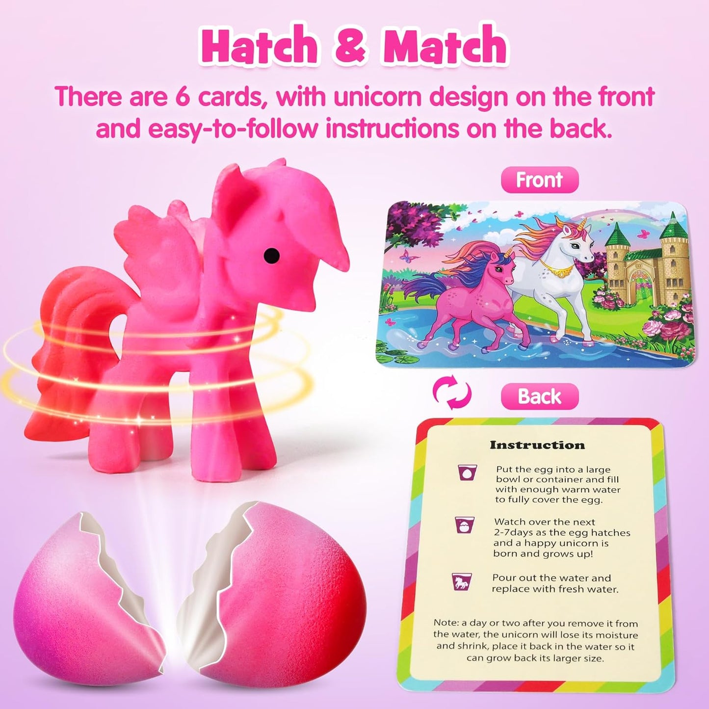 🔥Limited Time 49% Off✨6 Pack Hatching Growing Unicorn Eggs 🦄