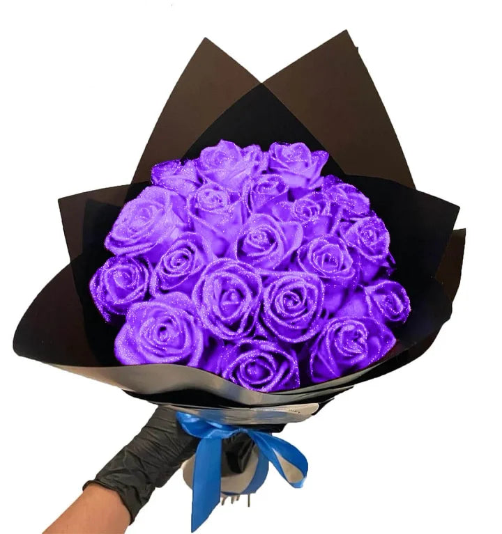 💕Glitter Rose Bouquet💕Couple Glitter Everlasting Rose Bouquet (Never Wither)