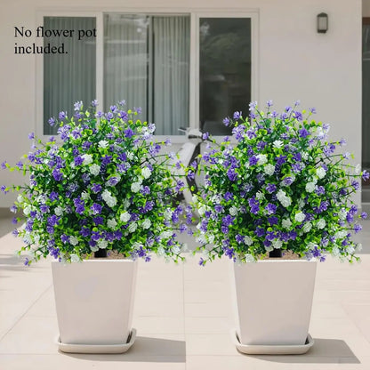 Artificial potted trees with ground stakes
