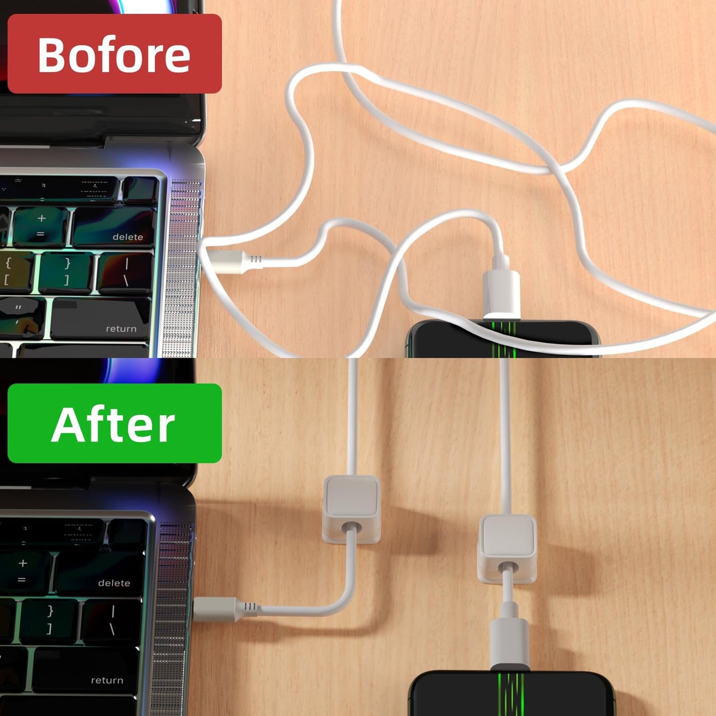 🔥BUY MORE SAVE MORE—Magnetic Cord Organizer, Easy Secure Adhesive Cable Management